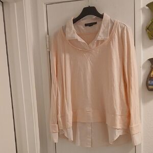 Tommy Hilfiger Light Peach Layered Women's  Blouse XXL / EEG
